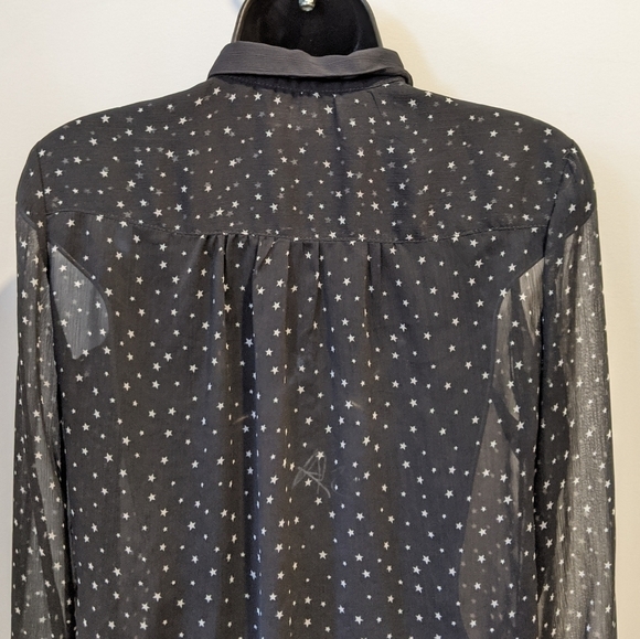 2/$20 Zara trafaluc black sheer button front blouse S - Picture 4 of 7